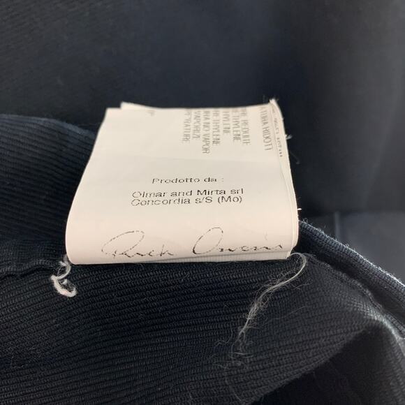 RICK OWENS Size L Black Textured Cotton Button Fly Casual Pants - Picture 4 of 4